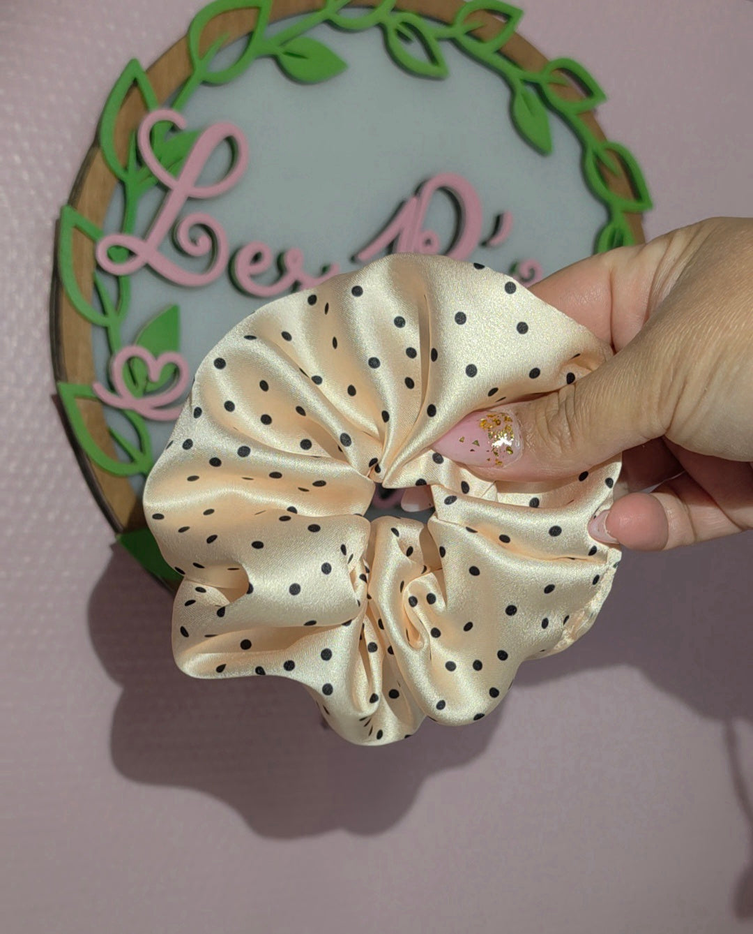 Chouchou Pois en satin