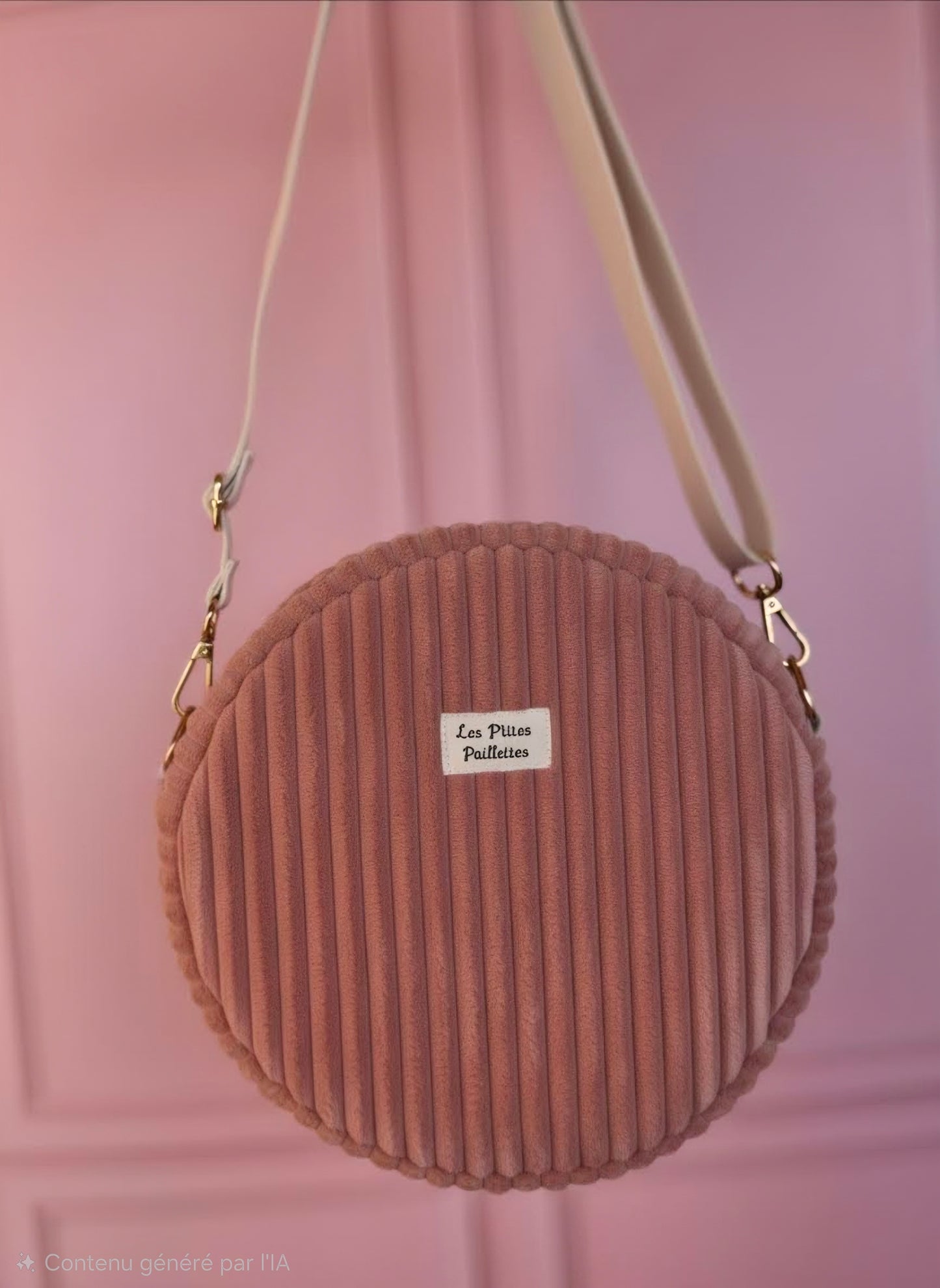 Sac rond rose poudré