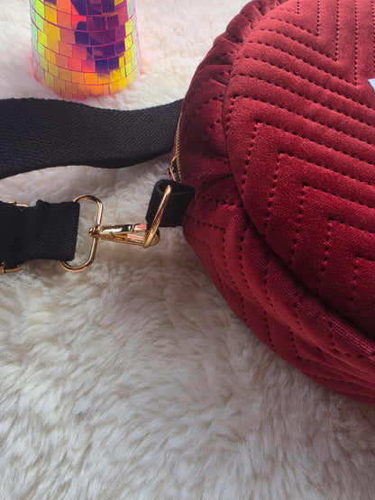 Sac rond velours chevrons