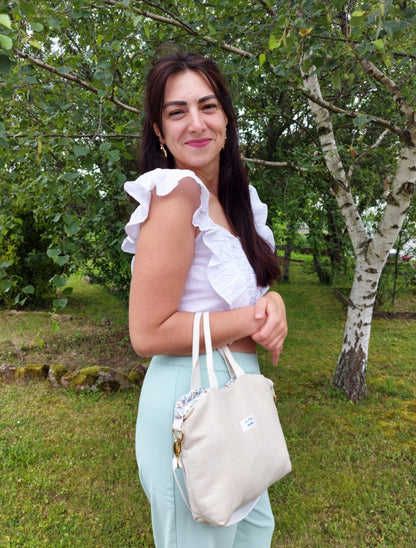 Mini Cabas pailleté beige