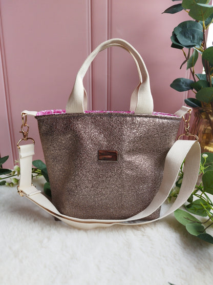Mini cabas similicuir Bronze