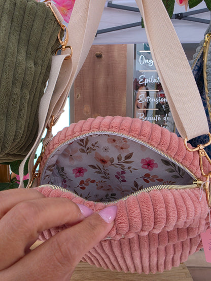 Sac rond rose poudré
