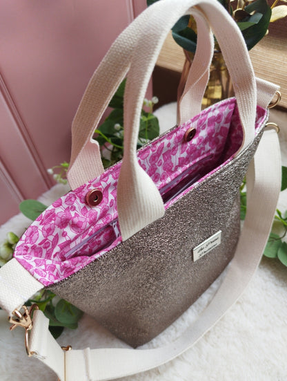 Mini cabas similicuir Bronze