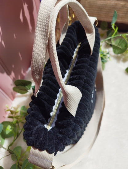 Mini cabas velours noir