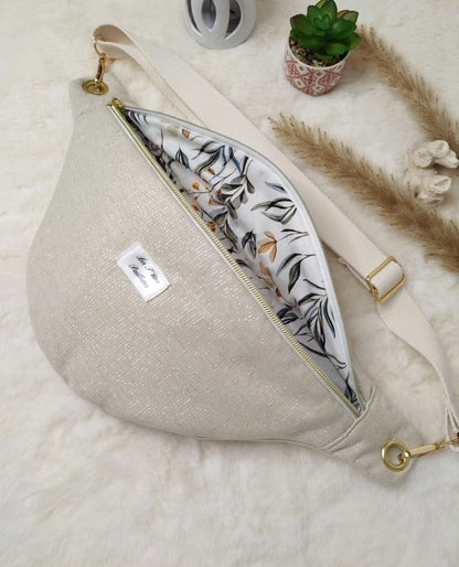 Sac banane Pailletté beige