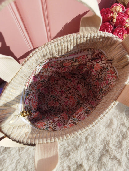 Mini cabas velours Gold