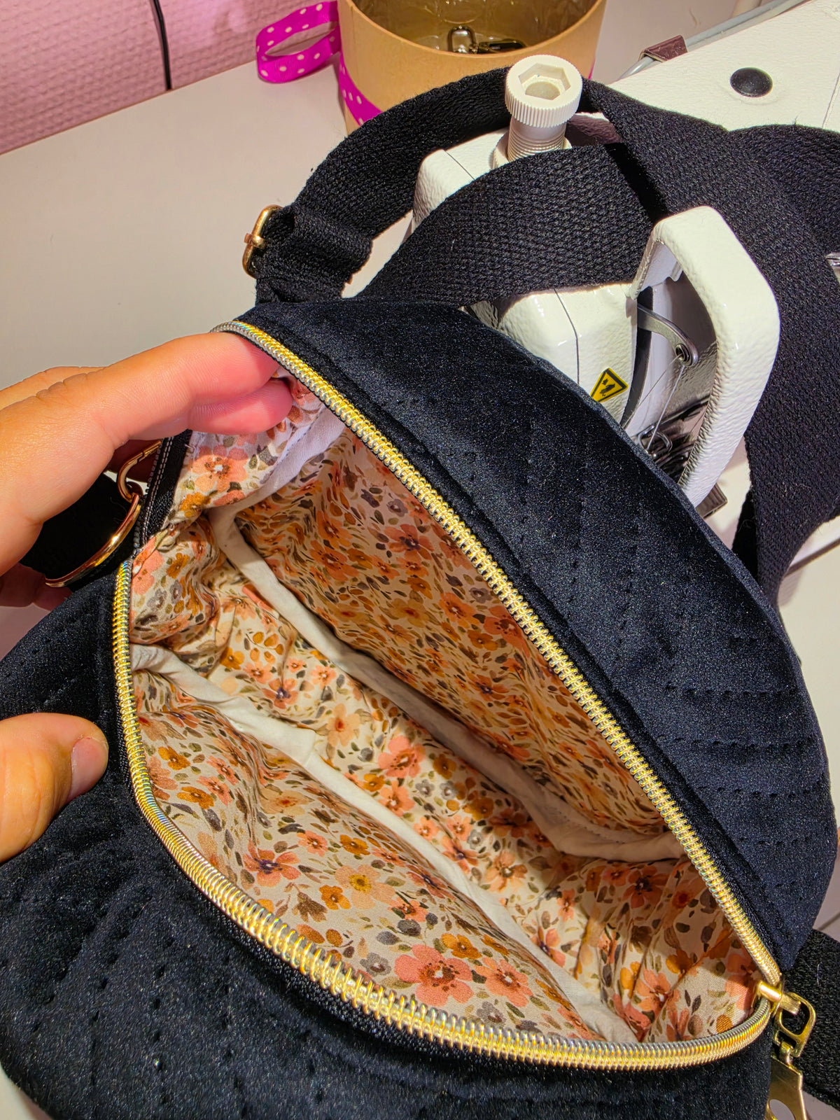 Sac rond Chevrons et Sequins